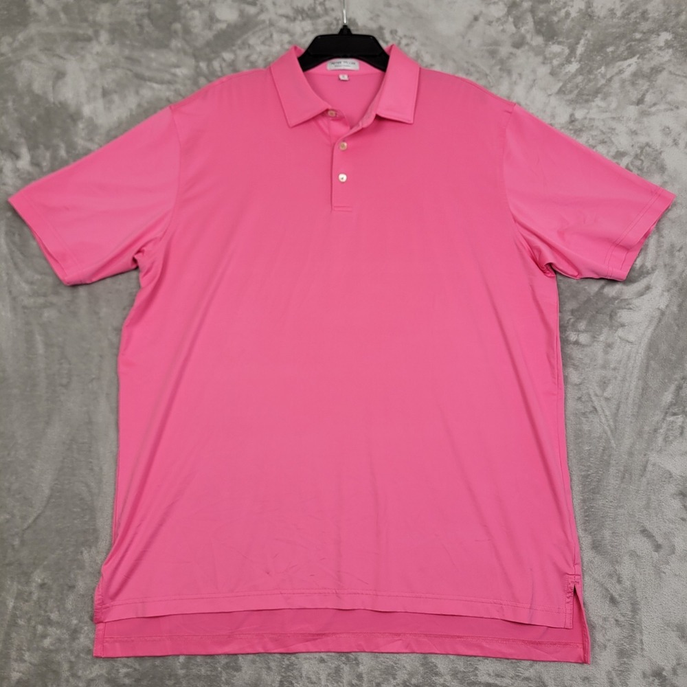 Peter Millar Summer Comfort XL Polo Shirt Mens Pink Performance Short Sleeve